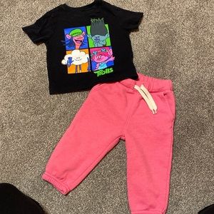 Old Navy Trolls shirt and joggers 12-18m